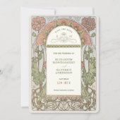 日付の保存ヴィンテージアールヌーボーミュシャ 招待状 (正面)