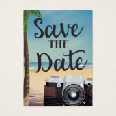 日付の保存ヴィンテージカメラとビーチ (正面)