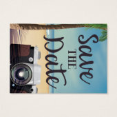 日付の保存ヴィンテージカメラとビーチ (裏面)