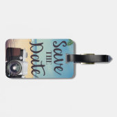 日付の保存ヴィンテージカメラとビーチ ラゲッジタグ (裏面横)
