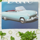 日付の保存ヴィンテージクラシック車 キッチンタオル (折り畳み)