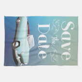 日付の保存ヴィンテージクラシック車 キッチンタオル (横)