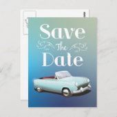 日付の保存ヴィンテージクラシック車 ポストカード (正面/裏面)