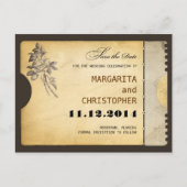 日付の保存ヴィンテージタイポグラフィスタイルはがき 案内ポストカード (正面)