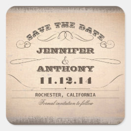 日付の保存ヴィンテージタイポグラフィ古いシール スクエアシール