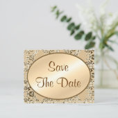 日付の保存ヴィンテージダマスクはがき 案内ポストカード (スタンド正面)