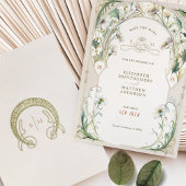 日付の保存ヴィンテージデイジーアールヌーボーミュシャ 招待状