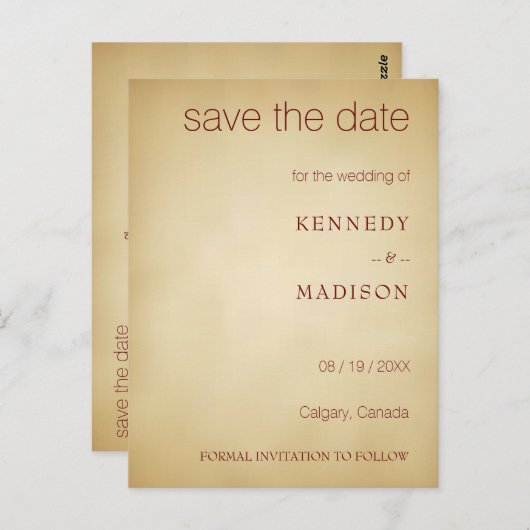 日付の保存ヴィンテージパーチメントアメージングアンティーク ポストカード (正面/裏面)