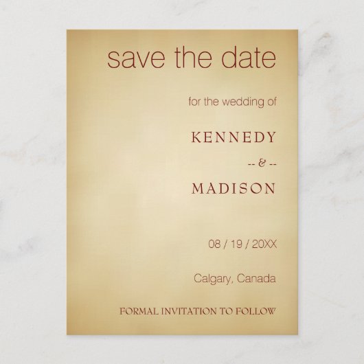 日付の保存ヴィンテージパーチメントアメージングアンティーク ポストカード (正面)