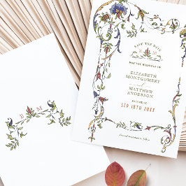 日付の保存ヴィンテージビクトリアンベルエポック 招待状