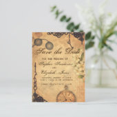 日付の保存ヴィンテージビクトリアンSteampunk 案内ポストカード (スタンド正面)