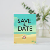 日付の保存ヴィンテージビーチ ポストカード (スタンド正面)