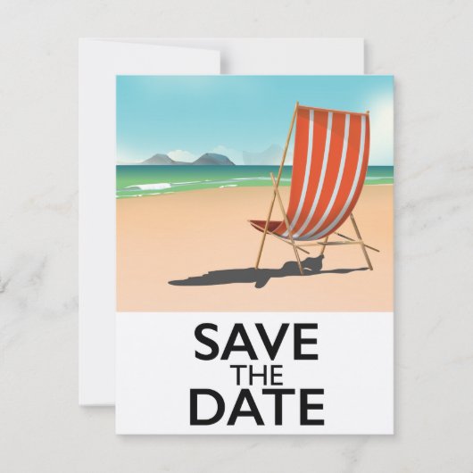 日付の保存ヴィンテージビーチDeckchair (正面)