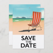 日付の保存ヴィンテージビーチDeckchair (正面/裏面)