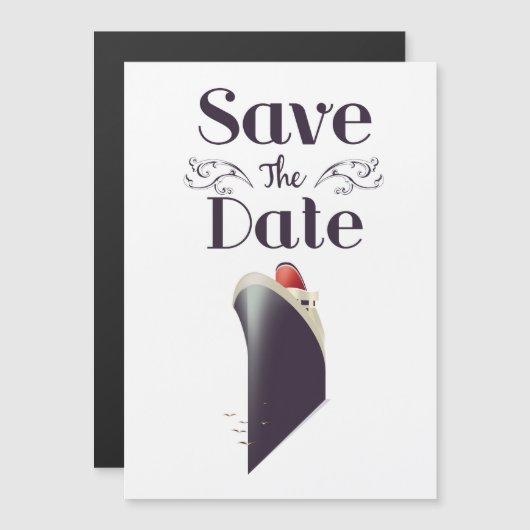 日付の保存ヴィンテージ航海の招待状 (正面/裏面)