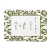 日付の保存ヴィンテージ金ゴールドホワイトローズマグネット マグネット (横)