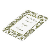 日付の保存ヴィンテージ金ゴールドホワイトローズマグネット マグネット (左側)