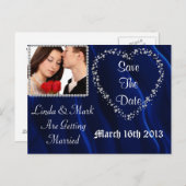 日付の保存写真はがき青きらきら光る 案内ポストカード (正面/裏面)