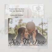 日付の保存写真テンプレートパーソナライズされた結婚 案内ポストカード (正面/裏面)