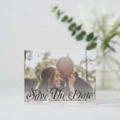 日付の保存写真テンプレートパーソナライズされた結婚 案内ポストカード (スタンド正面)