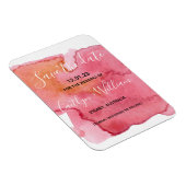 日付の保存名前をカスタムする水色ピンクボホM マグネット (右側)