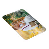 日付の保存婚約カップルの写真レース マグネット (右側)