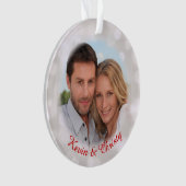 日付の保存婚約フォトホリデーオーナメント オーナメント (正面)