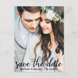日付の保存婚約モダン写真はがきSB ポストカード