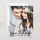 日付の保存婚約モダン写真はがきSB ポストカード (正面/裏面)