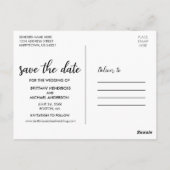 日付の保存婚約モダン写真はがきSB ポストカード (裏面)