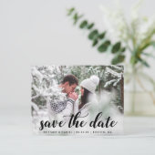 日付の保存婚約写モダン真B ポストカード (スタンド正面)