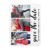 日付の保存婚約3写真 マグネット (縦)