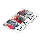 日付の保存婚約3写真 マグネット (左側)