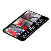 日付の保存婚約3 Photo Blk マグネット (左側)