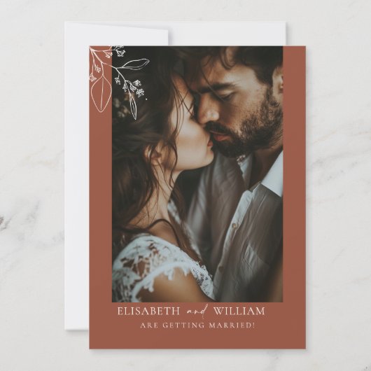 日付の保存招待状テラコッタフローラ 招待状 (裏面)