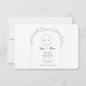 日付の保存招待状-エレガントフローラデザイン 招待状 (裏面)