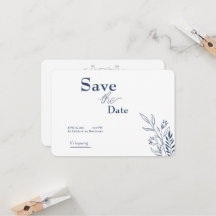 日付の保存招待状-エレガントフローラデザイン