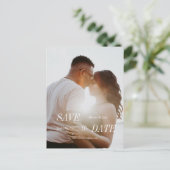 日付の保存招待状- モダン ポストカード (スタンド正面)