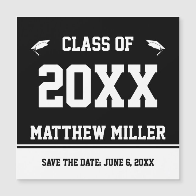 日付の保存白黒グラードの名前の卒業 (正面)