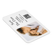 日付の保存白黒スタイリッシュモダン結婚の マグネット (右側)