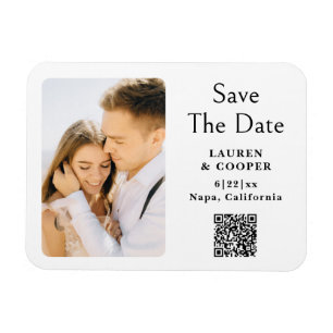 日付の保存白黒スタイリッシュモダン結婚の マグネット