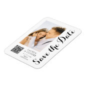 日付の保存白黒スタイリッシュモダン結婚の マグネット (左側)