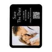 日付の保存白黒スタイリッシュモダン結婚の マグネット (縦)