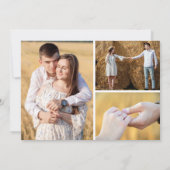 日付の保存素朴ターコイズフローラ4-Photo Card 招待状 (裏面)