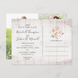 日付の保存素朴バラ写真コラージポストカード ポストカード