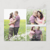 日付の保存素朴バラ写真コラージポストカード ポストカード (裏面)