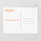 日付の保存素朴紅葉ミニマル 案内ポストカード (裏面)