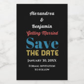 日付の保存結婚式招待状カスタムモダン ワインラベル (シングルラベル)