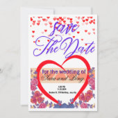 日付の保存結婚式招待状編集可能 招待状 (正面)