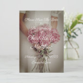 日付の保存結婚式招待状花嫁Peonies 招待状 (スタンド正面)